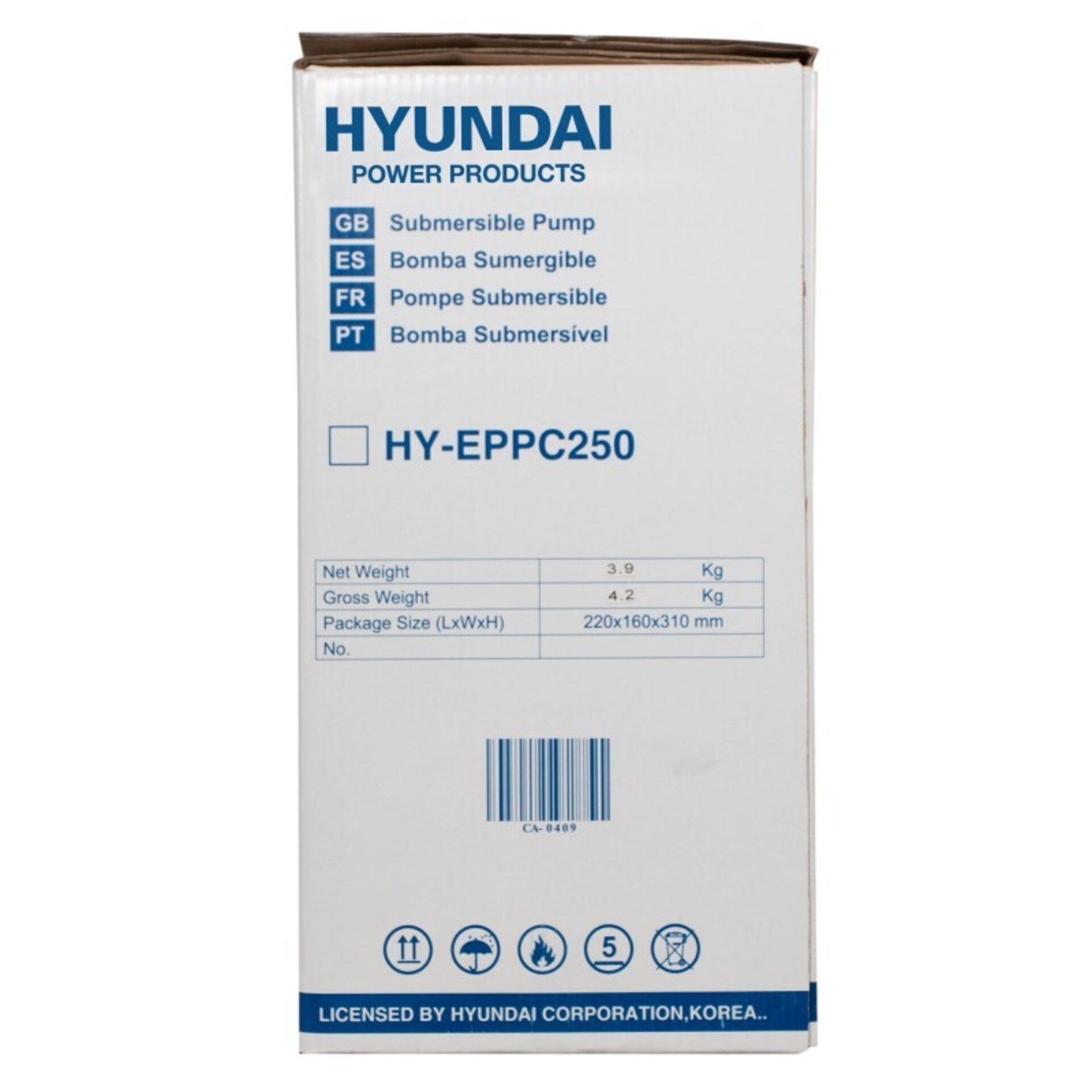BOMBA SUMERGIBLE (AGUAS LIMPIAS) EPPC250 HYUNDAI - 5