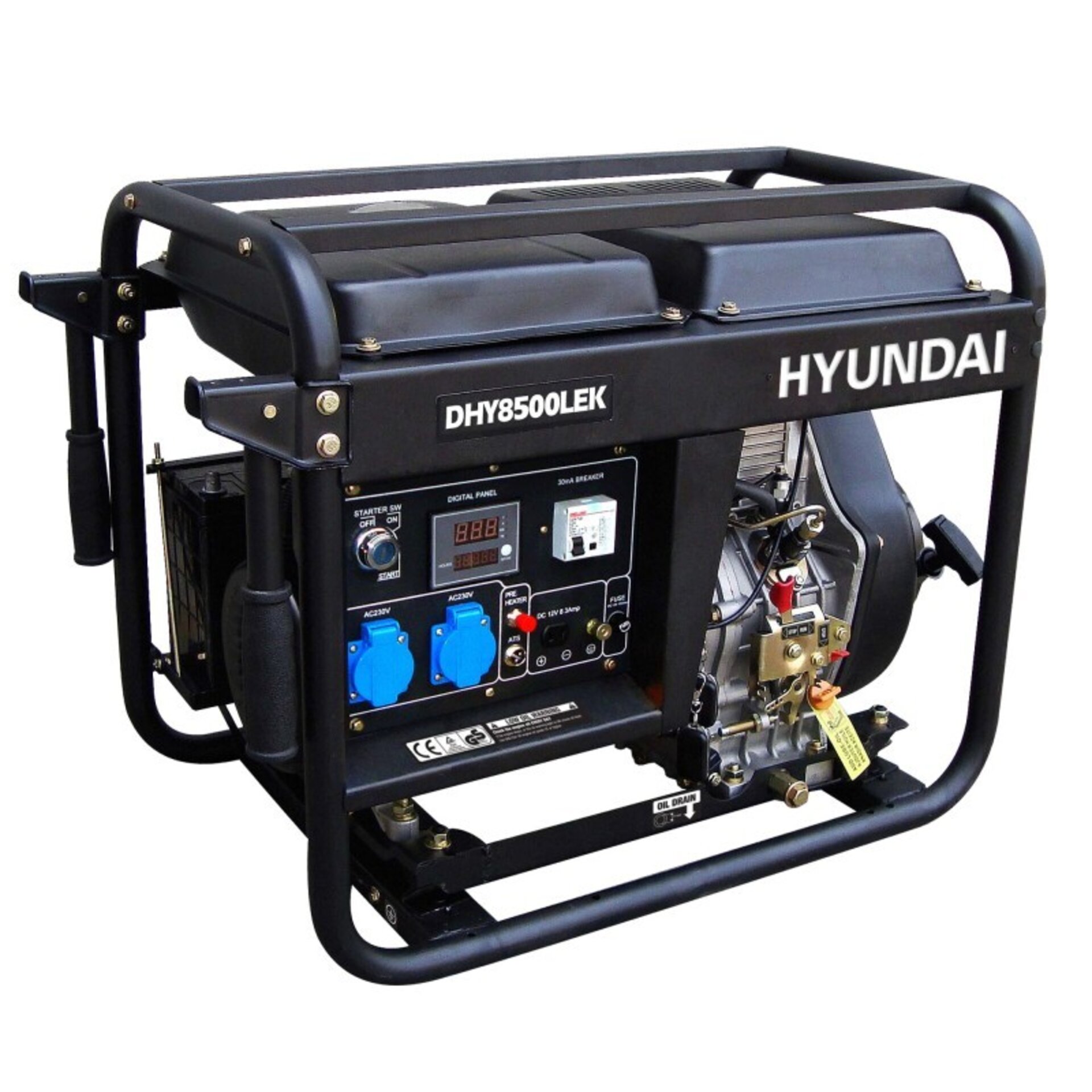 GENERADOR DIÉSEL ABIERTO MONOFÁSICO DHY8500LEK HYUNDAI - 2